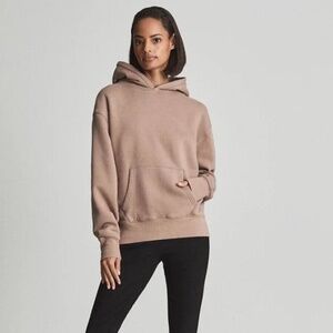 Reiss Andie hoodie in Blush Brown (S)